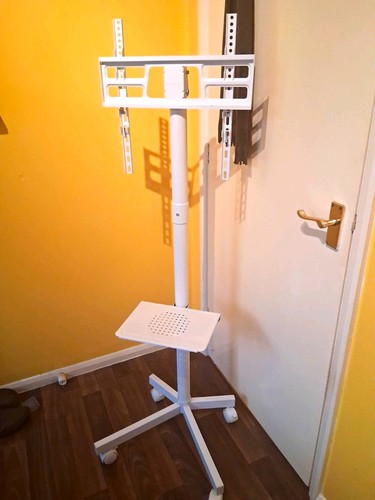 White mobile floor stand - white,
